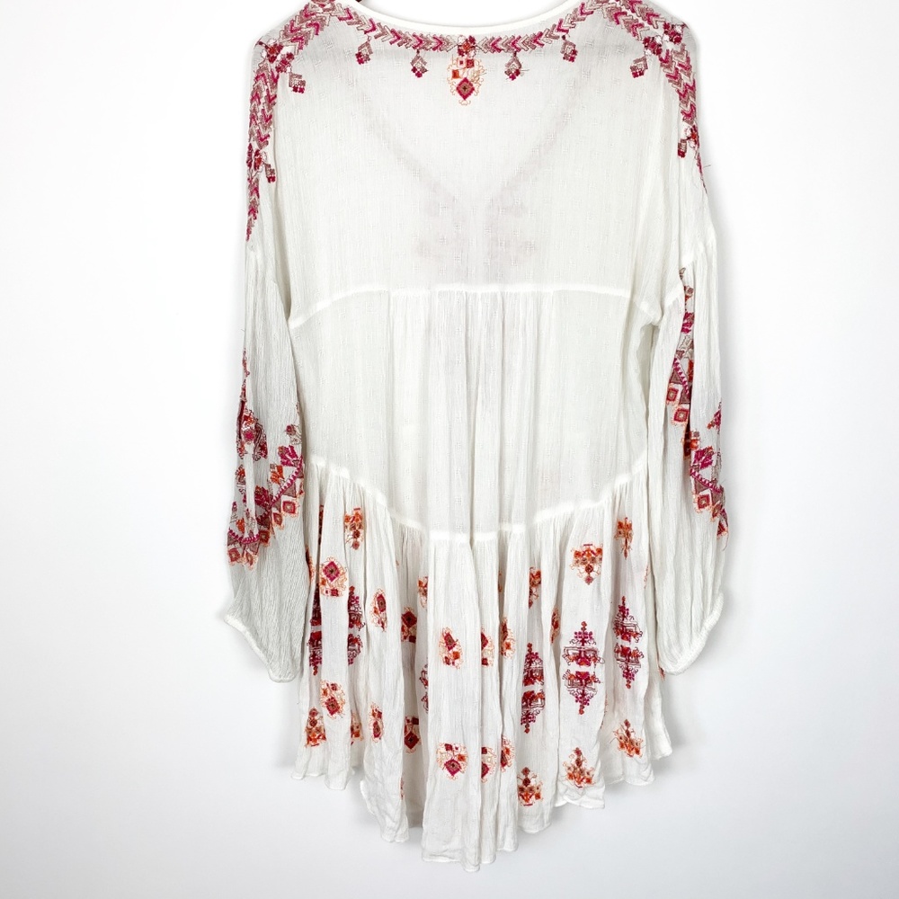 Free People Arianna Boho Embroidered Ivory Tunic - Picture 3 of 7